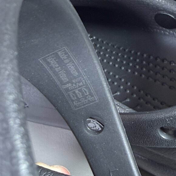 Crocs Bistro Clogs Shoes Unisex Womens 7 Mens 5 Black Slip Resistant Closed Toe - Picture 10 of 12